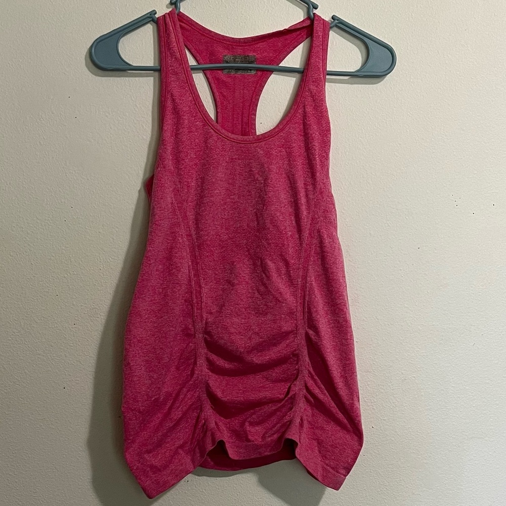 Pink ruffled athlete tank top size small
